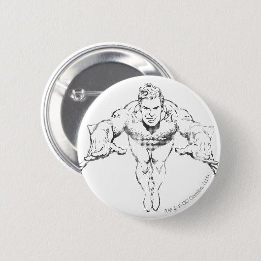 Aquaman Lunging Forward BW Button (Vorne & Hinten)