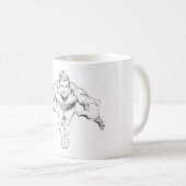 Aquaman Lunging Forward BW Kaffeetasse (VorderseiteRechts)
