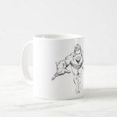 Aquaman Lunging Forward BW Kaffeetasse (Vorderseite Links)