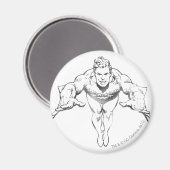 Aquaman Lunging Forward BW Magnet (Vorderseite/Rückseite)