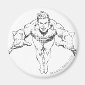 Aquaman Lunging Forward BW Magnet (Vorne)