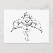 Aquaman Lunging Forward BW Postkarte (Vorderseite)