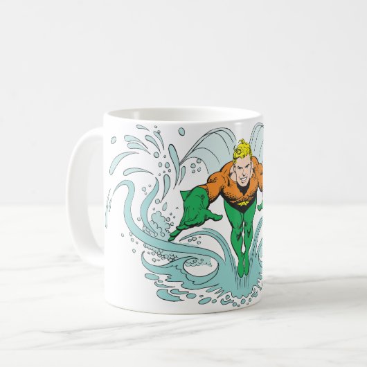 Aquaman Lunging Forward Kaffeetasse (Vorderseite Links)