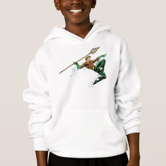 Aquaman Lunging mit Spear Hoodie (Vorderseite)