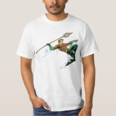 Aquaman Lunging mit Spear T-Shirt (Vorderseite)