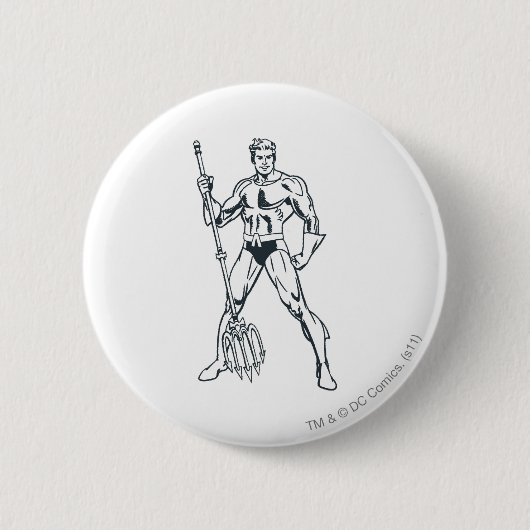 Aquaman mit Pitchfork BW Button (Vorderseite)