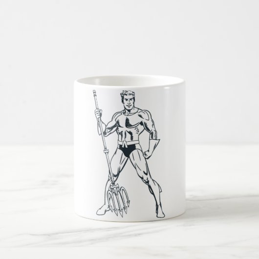 Aquaman mit Pitchfork BW Kaffeetasse (Mittel)