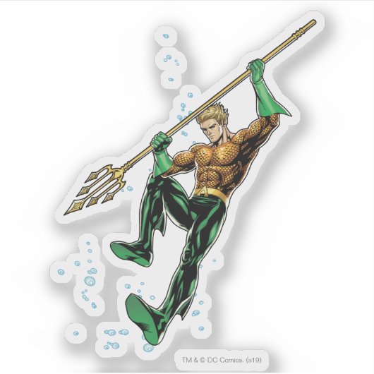 Aquaman mit Spear Aufkleber (Vorderseite)