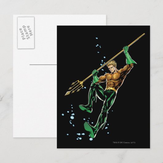 Aquaman mit Spear Postkarte (Vorne/Hinten)