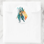 Aquaman | modernistische Aquaman Collage Runder Aufkleber (Tasche)
