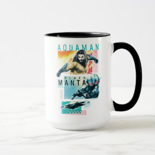 Aquaman   modernistisches Aquaman u. schwarze Tasse