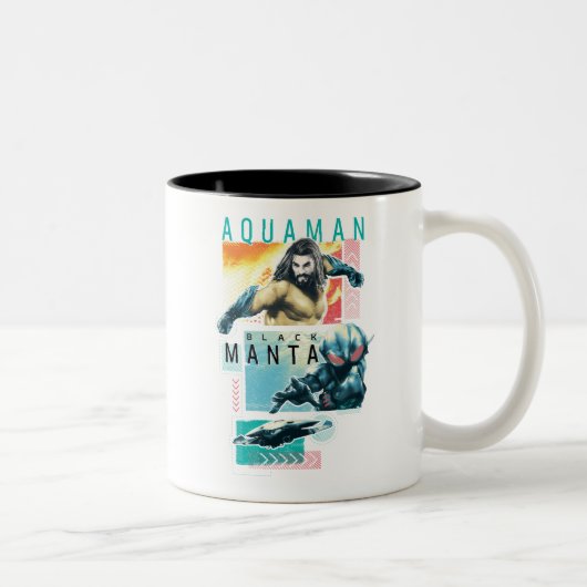 Aquaman | modernistisches Aquaman u. schwarze Zweifarbige Tasse (Rechts)