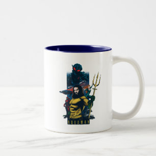 Aquaman   Orin, Mera und schwarze Manta-Grafik Zweifarbige Tasse