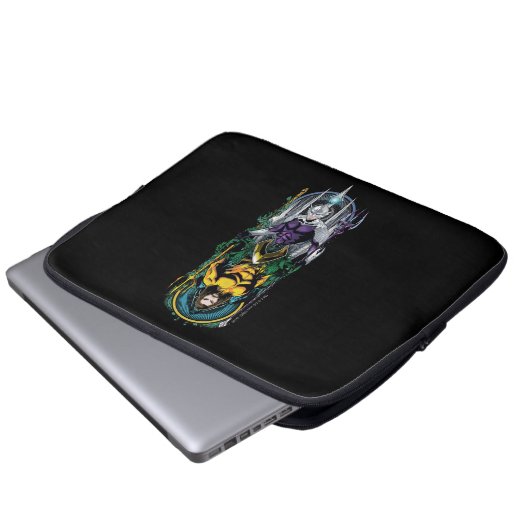 Aquaman | Orin & Orm Reversible Art Nouveau Panel Laptopschutzhülle (Vorne Knopf)