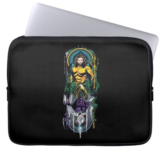 Aquaman | Orin & Orm Reversible Art Nouveau Panel Laptopschutzhülle (Vorderseite)