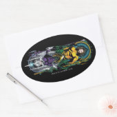 Aquaman | Orin u. Orm umschaltbare Kunst Nouveau Ovaler Aufkleber (Umschlag)