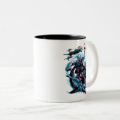 Aquaman | Orm, Schwarzer Manta, Tylosaur, & Schiff Zweifarbige Tasse (VorderseiteRechts)