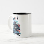 Aquaman | Orm, Schwarzer Manta, Tylosaur, & Schiff Zweifarbige Tasse (Vorderseite Links)