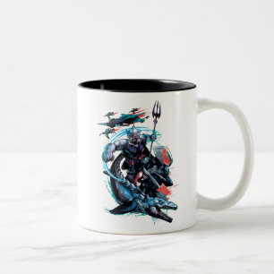 Aquaman   Orm, schwarzer Manta, Tylosaur u. Zweifarbige Tasse