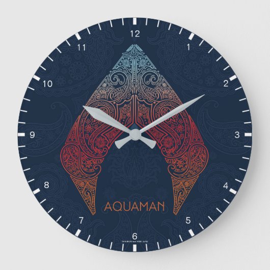 Aquaman | Paisley Aquaman Logo Große Wanduhr (Vorderseite)