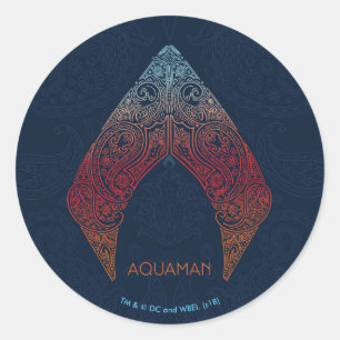 Aquaman   Paisley Aquaman Logo Runder Aufkleber
