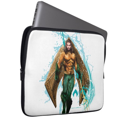 Aquaman | Prince Orin mit Aquaman-Logo Laptopschutzhülle (Vorne Rechts)