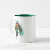 Aquaman | Prince Orin mit Aquaman-Logo Zweifarbige Tasse (Vorderseite Links)