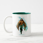 Aquaman | Prince Orin mit Aquaman-Logo Zweifarbige Tasse (Links)