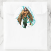 Aquaman | Prinz Orin With Aquaman Logo Runder Aufkleber (Tasche)
