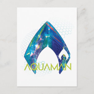 Aquaman   Refracted Aquaman Logo Postkarte