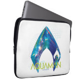 Aquaman | Refraktioniertes Aquaman-Logo Laptopschutzhülle (Vorne Rechts)