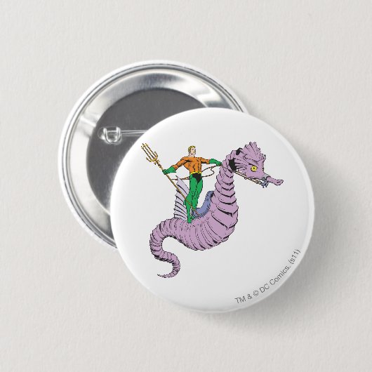 Aquaman Rides Seepferd Button (Vorne & Hinten)