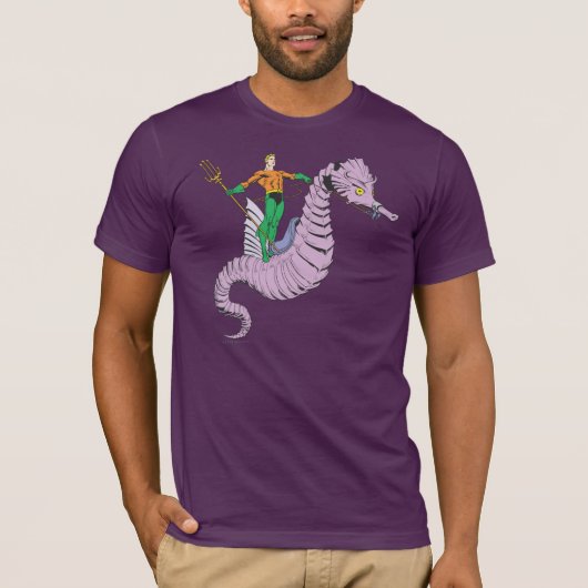 Aquaman Rides Seepferd T-Shirt (Vorderseite)