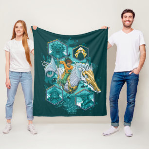 Aquaman Riding Seepferd über Kingdoms Fleecedecke