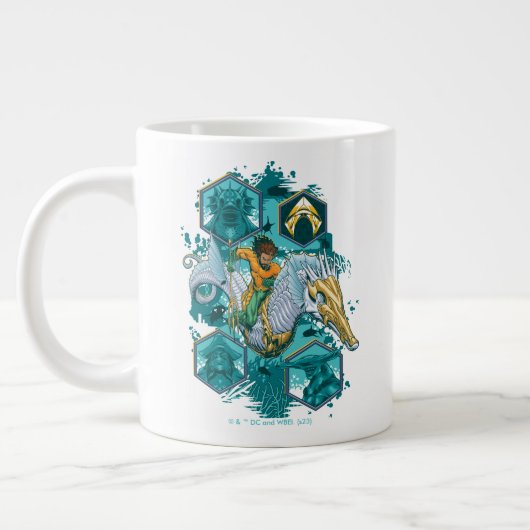Aquaman Riding Seepferd über Kingdoms Jumbo-Tasse (Links)