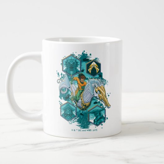 Aquaman Riding Seepferd über Kingdoms Jumbo-Tasse (Links)