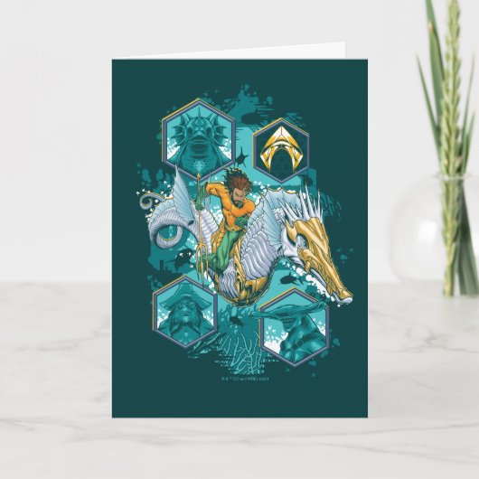 Aquaman Riding Seepferd über Kingdoms Karte (Vorderseite)