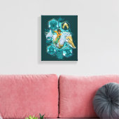 Aquaman Riding Seepferd über Kingdoms Leinwanddruck (Insitu (Wohnzimmer))