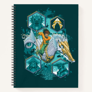 Aquaman Riding Seepferd über Kingdoms Notizblock