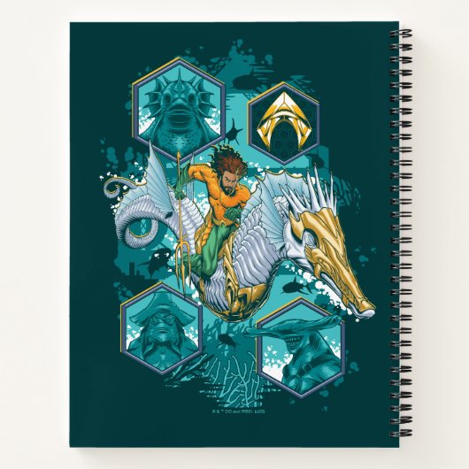 Aquaman Riding Seepferd über Kingdoms Notizblock (Rückseite)