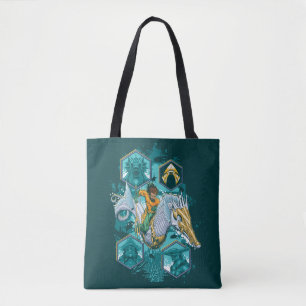 Aquaman Riding Seepferd über Kingdoms Tasche