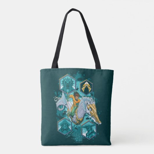 Aquaman Riding Seepferd über Kingdoms Tasche (Rückseite)