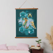 Aquaman Riding Seepferd über Kingdoms Wandteppich Mit Holzrahmen (Schlafzimmer)