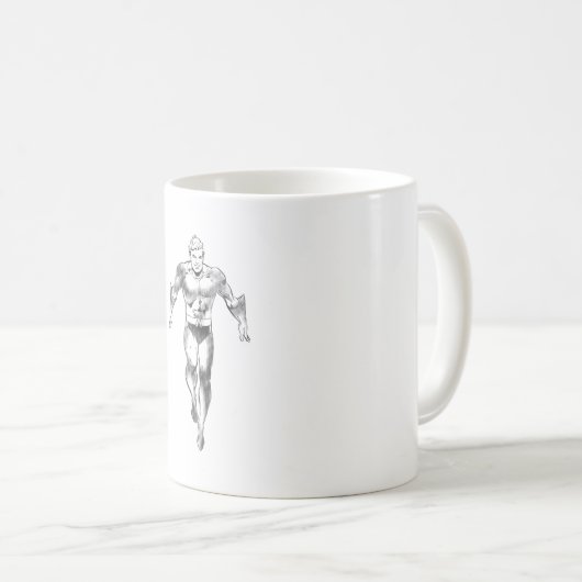 Aquaman Runs BW Kaffeetasse (VorderseiteRechts)