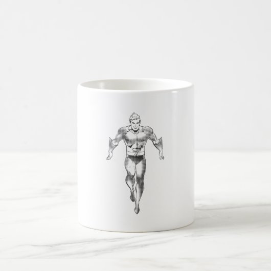 Aquaman Runs BW Kaffeetasse (Mittel)