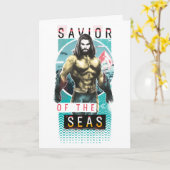 Aquaman "Savior | Of The Seas" Modernist Graphic Karte (Gelbe Blume)