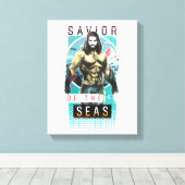 Aquaman "Savior | Of The Seas" Modernist Graphic Leinwanddruck (Insitu (Holzboden))