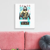 Aquaman "Savior | Of The Seas" Modernist Graphic Leinwanddruck (Insitu (Wohnzimmer))