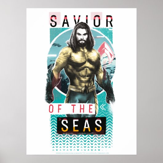 Aquaman "Savior | Of The Seas" Modernist Graphic Poster (Vorne)