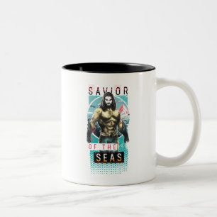 Aquaman "Savior Of The Seas" Modernist Graphic Zweifarbige Tasse
